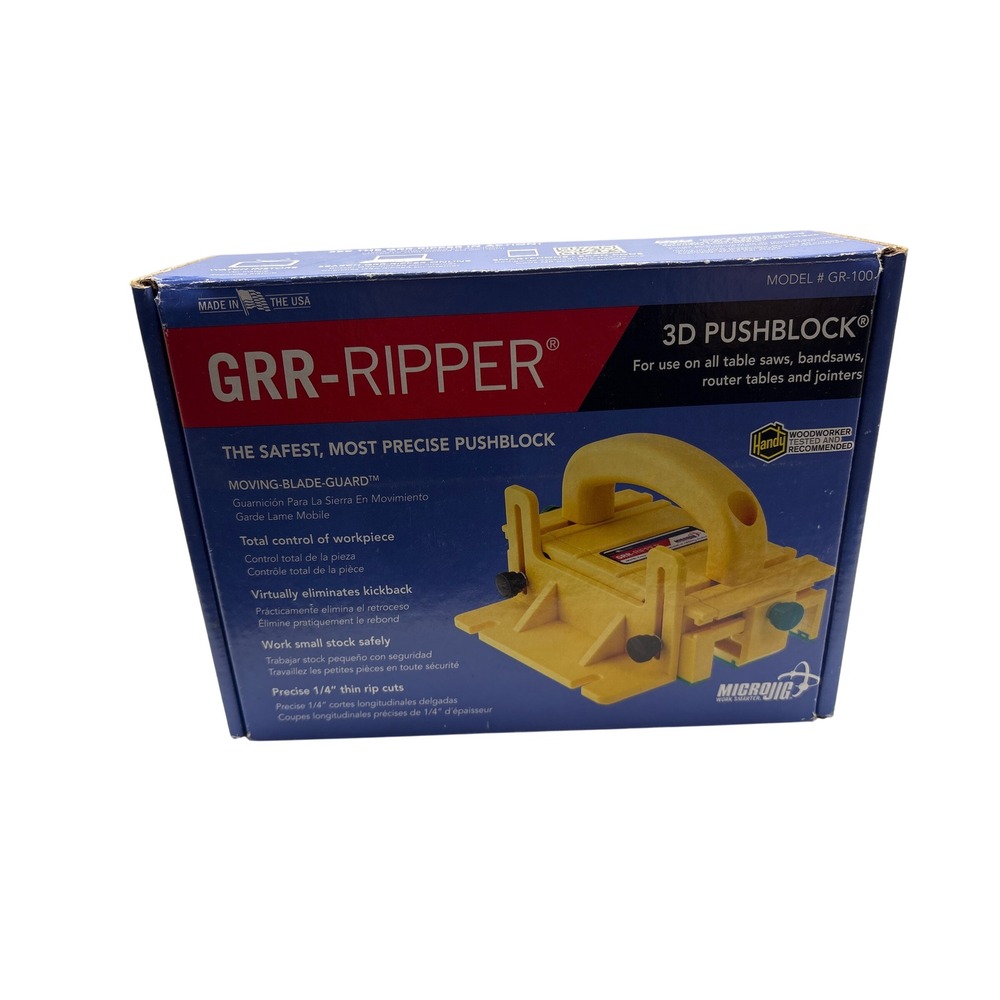 Microjig GRR-RIPPER GR-100 3D Pushblock Woodworking Safety Table Saw Tool